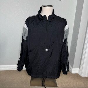 Nike Sportswear Windbreaker Womens 1X Black Pullover Bomber Center Swoosh jacket